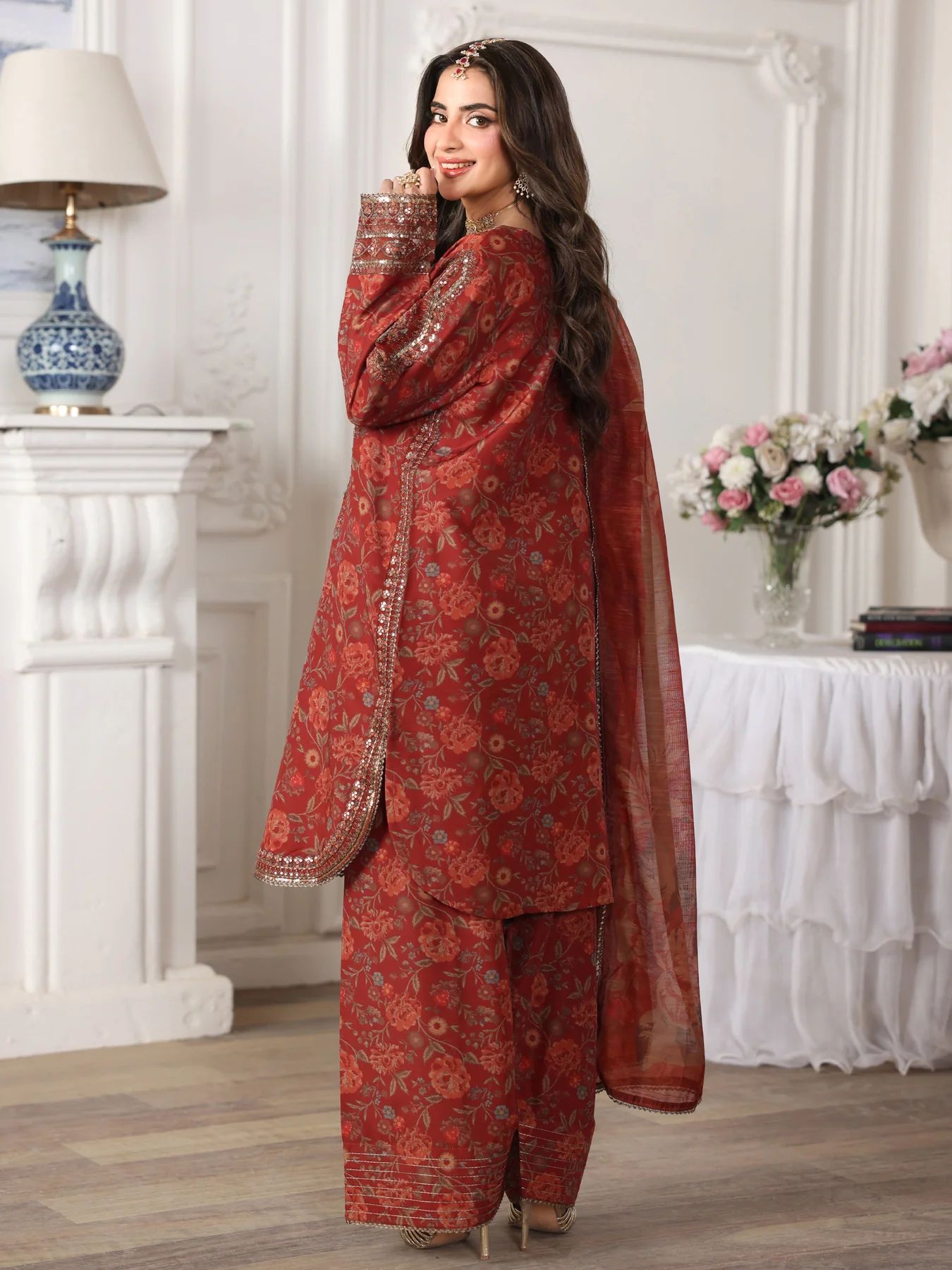 Mohagni MSA2 Mother Daughter Silk Viscose Farshi Shalwar Suit