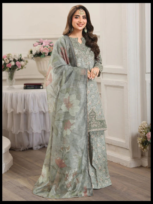 Mohagni MSA4 Mother Daughter Printed Silk Viscose Palazzo Suit