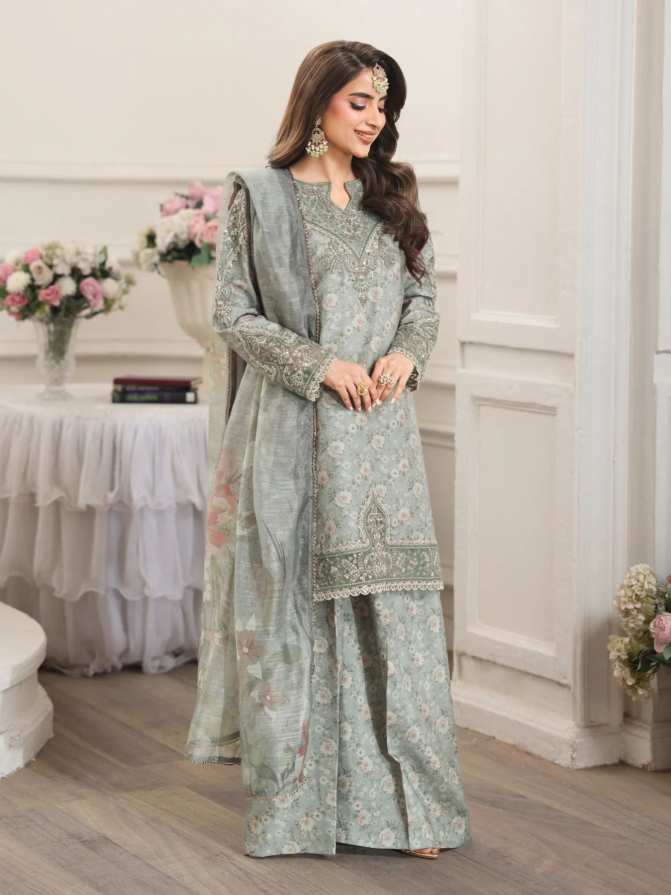 Mohagni MSA4 Mother Daughter Printed Silk Viscose Palazzo Suit