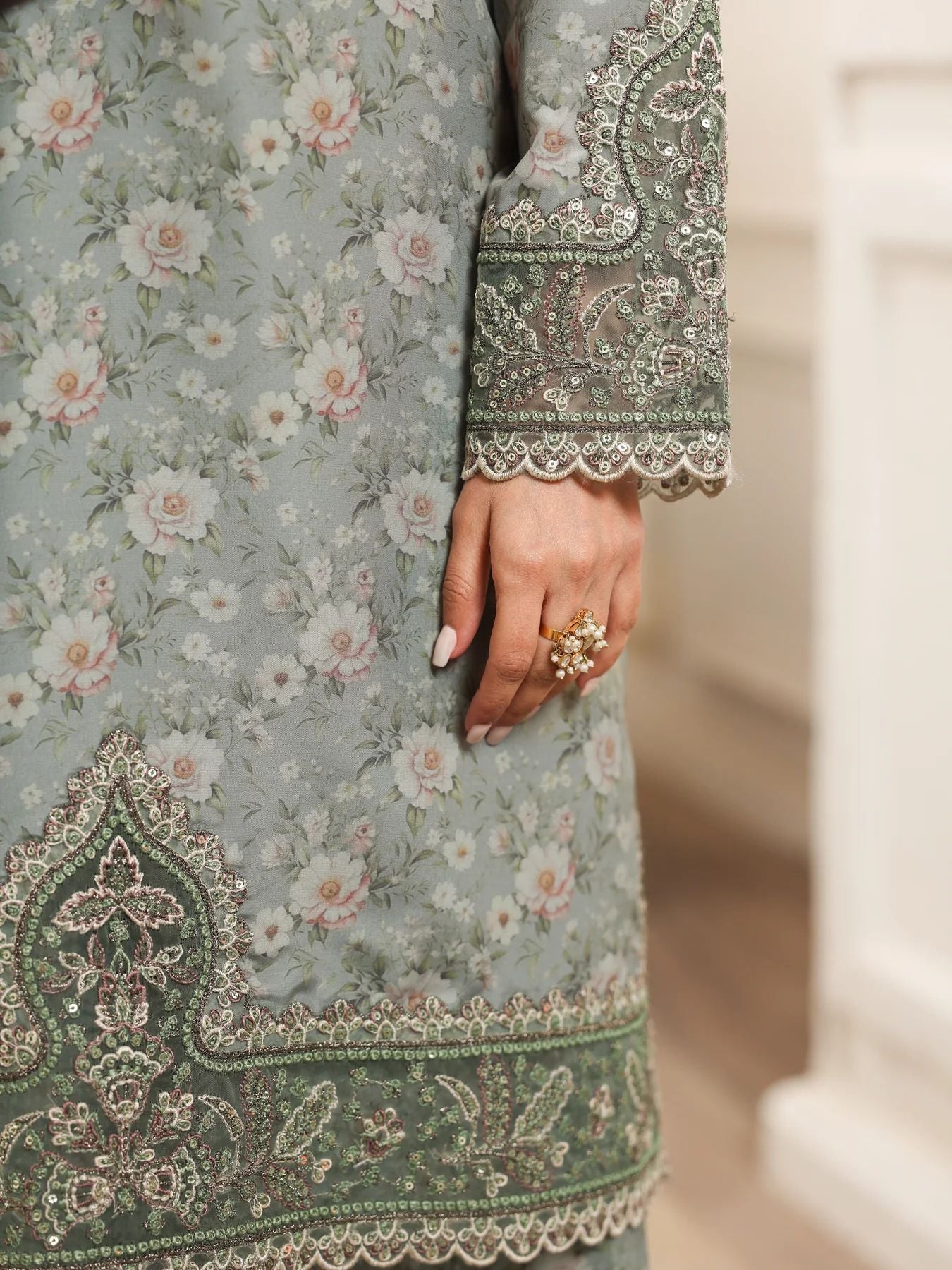 Mohagni MSA4 Mother Daughter Printed Silk Viscose Palazzo Suit