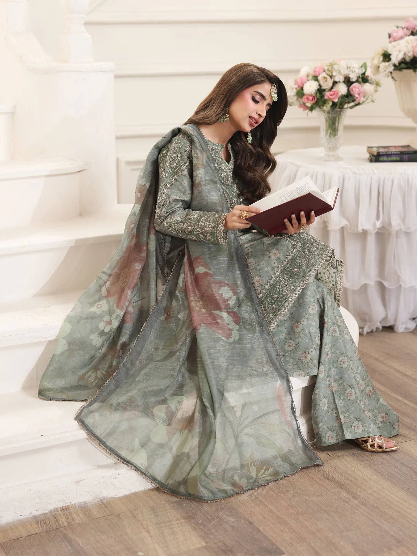 Mohagni MSA4 Mother Daughter Printed Silk Viscose Palazzo Suit