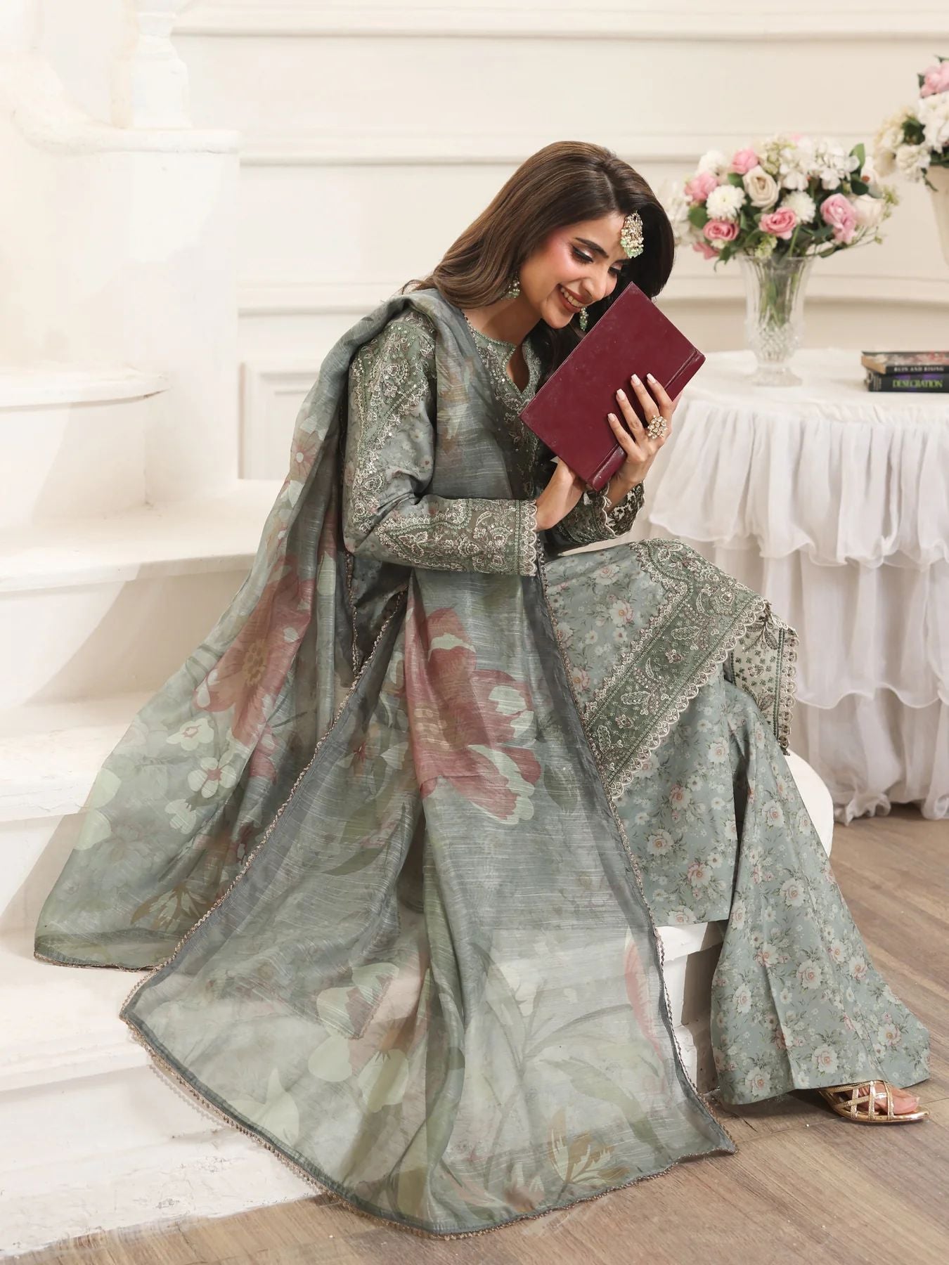 Mohagni MSA4 Mother Daughter Printed Silk Viscose Palazzo Suit