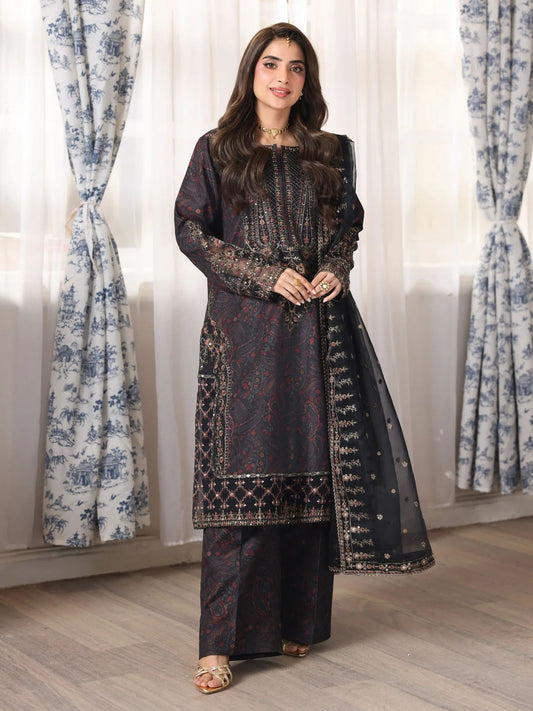 Mohagni MSA5 Mother Daughter Silk Viscose Embroidered 3pc Suit