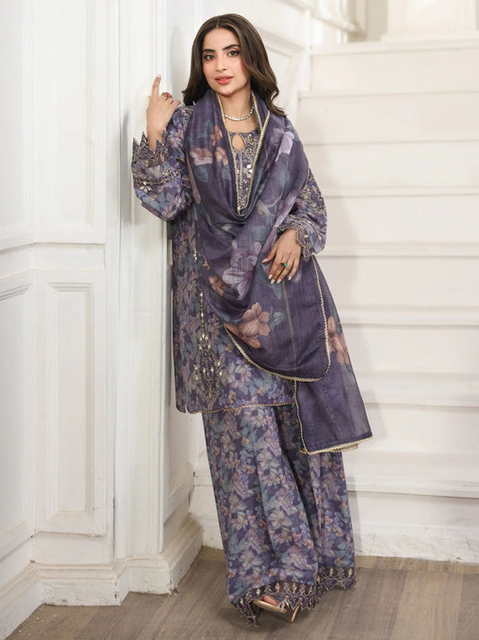 Mohagni MSA6 Mother Daughter Silk Viscose Mirror Work Palazzo Suit