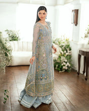 Mushq Ready to Wear Ice Blue Embellished Chiffon Formal Suit – MFF1