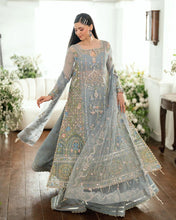 Mushq Ready to Wear Ice Blue Embellished Chiffon Formal Suit – MFF1