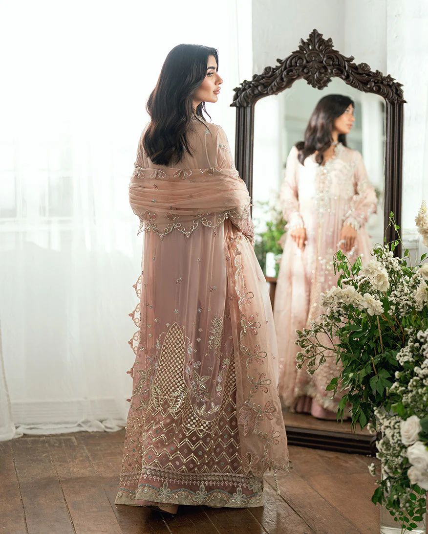Mushq Ready to Wear Pink Embellished Chiffon Formal Suit – MFF10