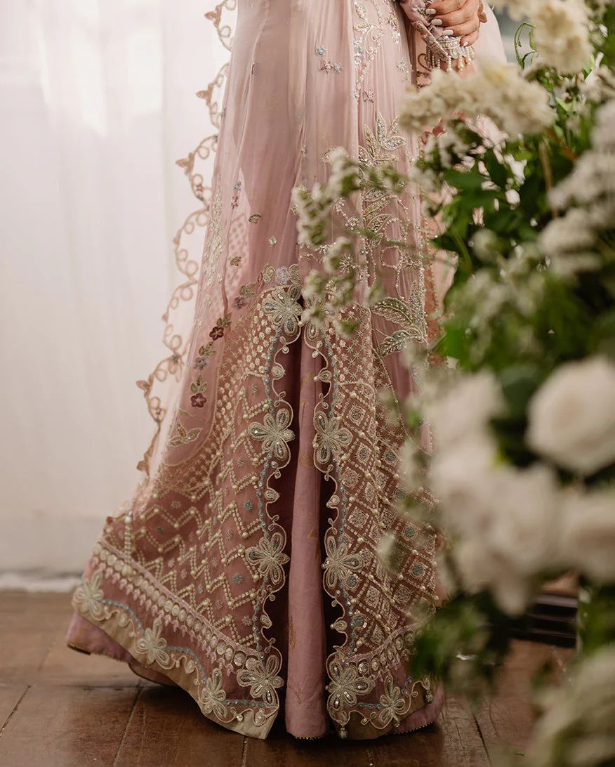 Mushq Ready to Wear Pink Embellished Chiffon Formal Suit – MFF10
