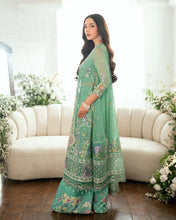 Mushq Ready to Wear Sea Green Embellished Chiffon Formal Suit – MFF2
