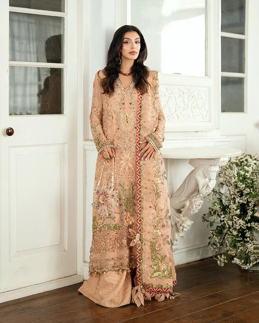 Mushq Ready to Wear Mocha Embellished Chiffon Formal Suit – MFF3