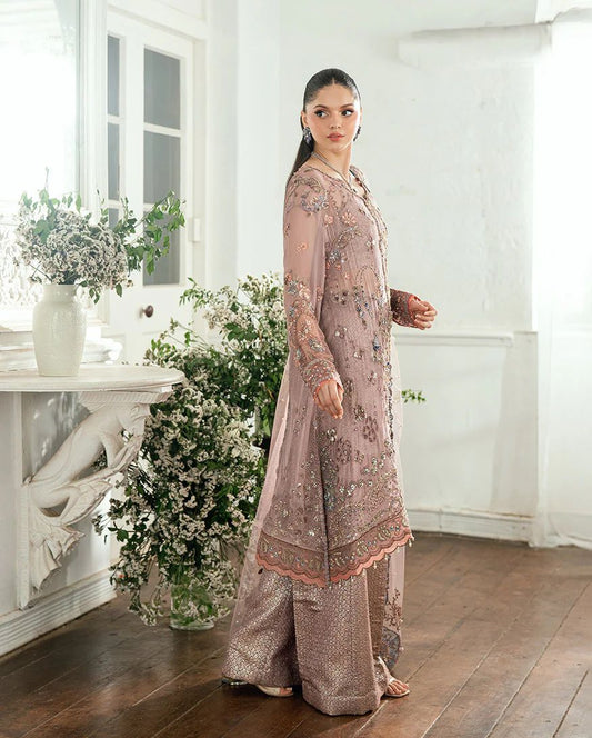 Mushq Ready to Wear Mauve Pink Embellished Chiffon Formal Suit – MFF6