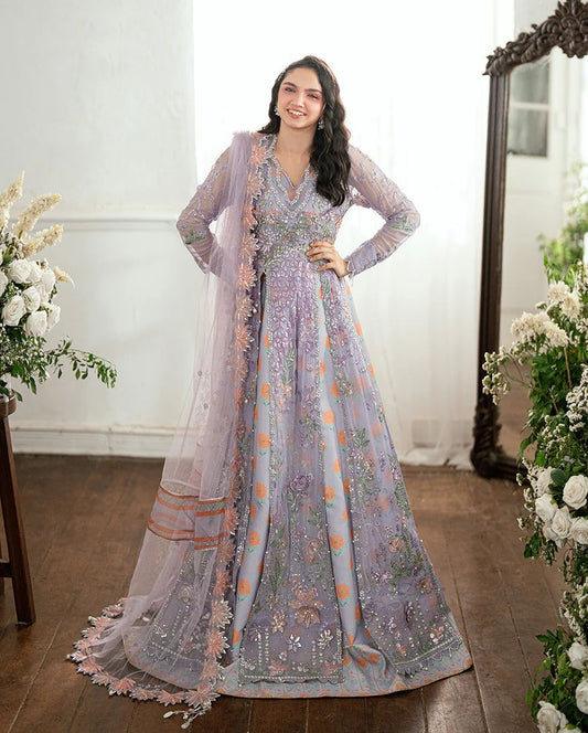 Mushq Ready to Wear Lavender Embellished Chiffon Formal Dress – MFF7