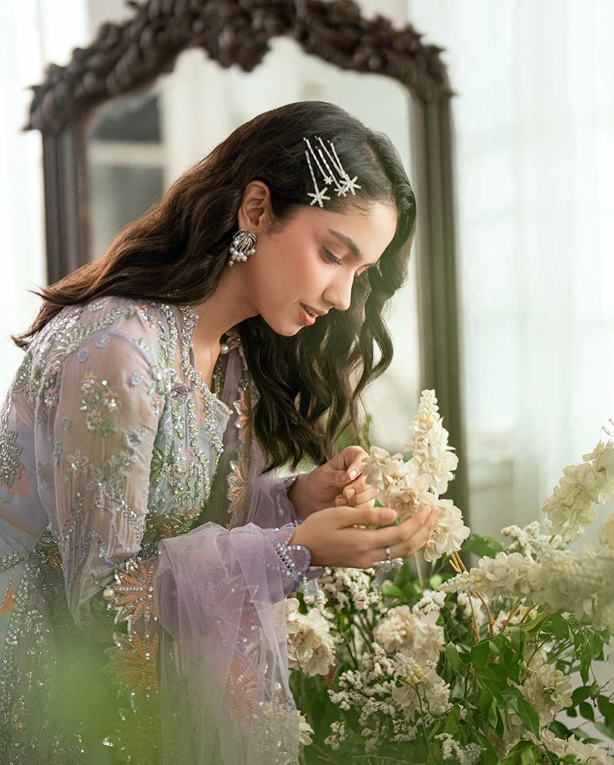 Mushq Ready to Wear Lavender Embellished Chiffon Formal Dress – MFF7