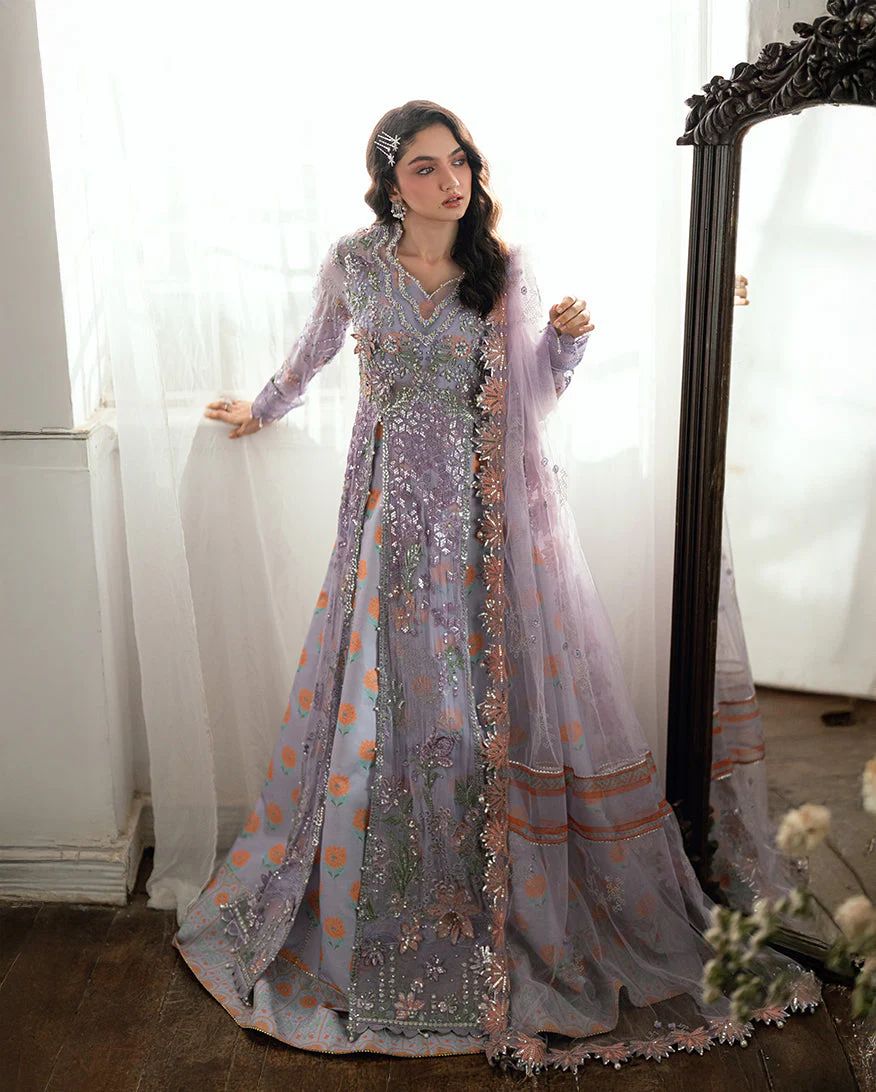 Mushq Ready to Wear Lavender Embellished Chiffon Formal Dress – MFF7