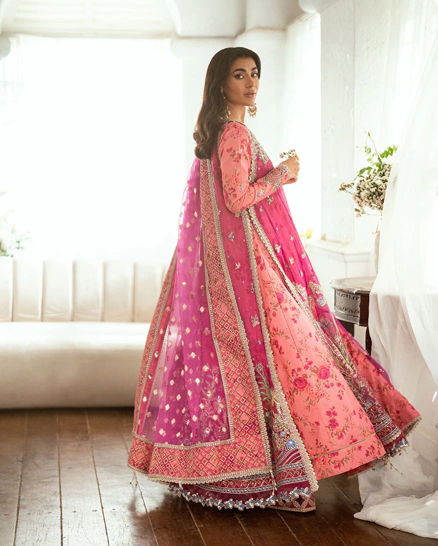 Mushq Ready to Wear Magenta Embellished Chiffon Formal Suit – MFF8