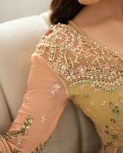 Mushq Ready to Wear Lime Yellow Embellished Chiffon Formal Dress – MFF9