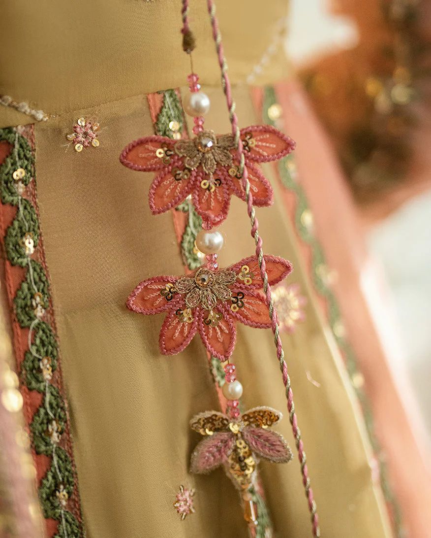 Mushq Ready to Wear Lime Yellow Embellished Chiffon Formal Dress – MFF9