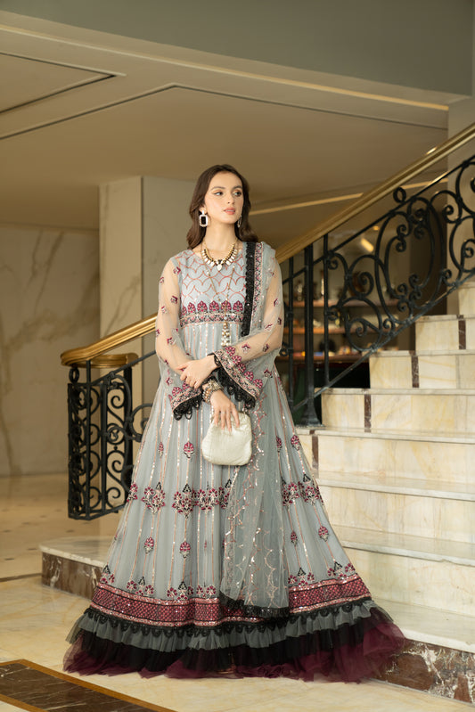 3pc Noorma Kamal Net Formal Embroiderd Dress 10