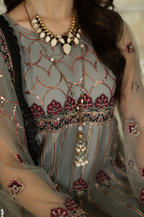 3pc Noorma Kamal Net Formal Embroiderd Dress 10