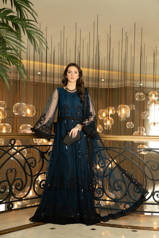 3pc Noorma Kamal Net Formal Embroiderd Dress 06