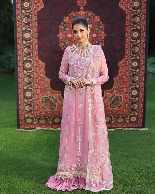 Naaz 3pc Embroidered Chiffon Maxi with Net Dupatta & Lehenga – Ready to Wear