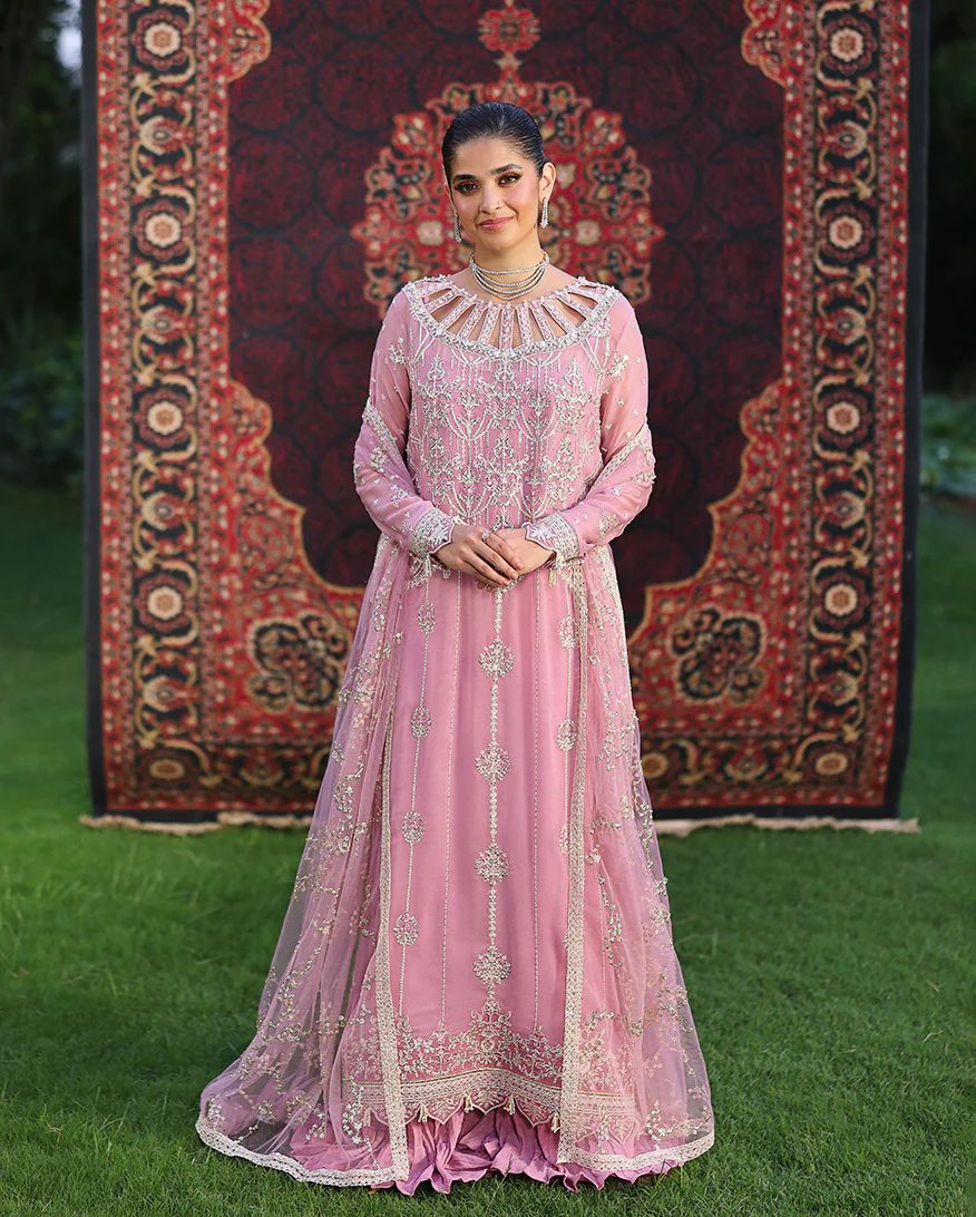 Naaz 3pc Embroidered Chiffon Maxi with Net Dupatta & Lehenga – Ready to Wear