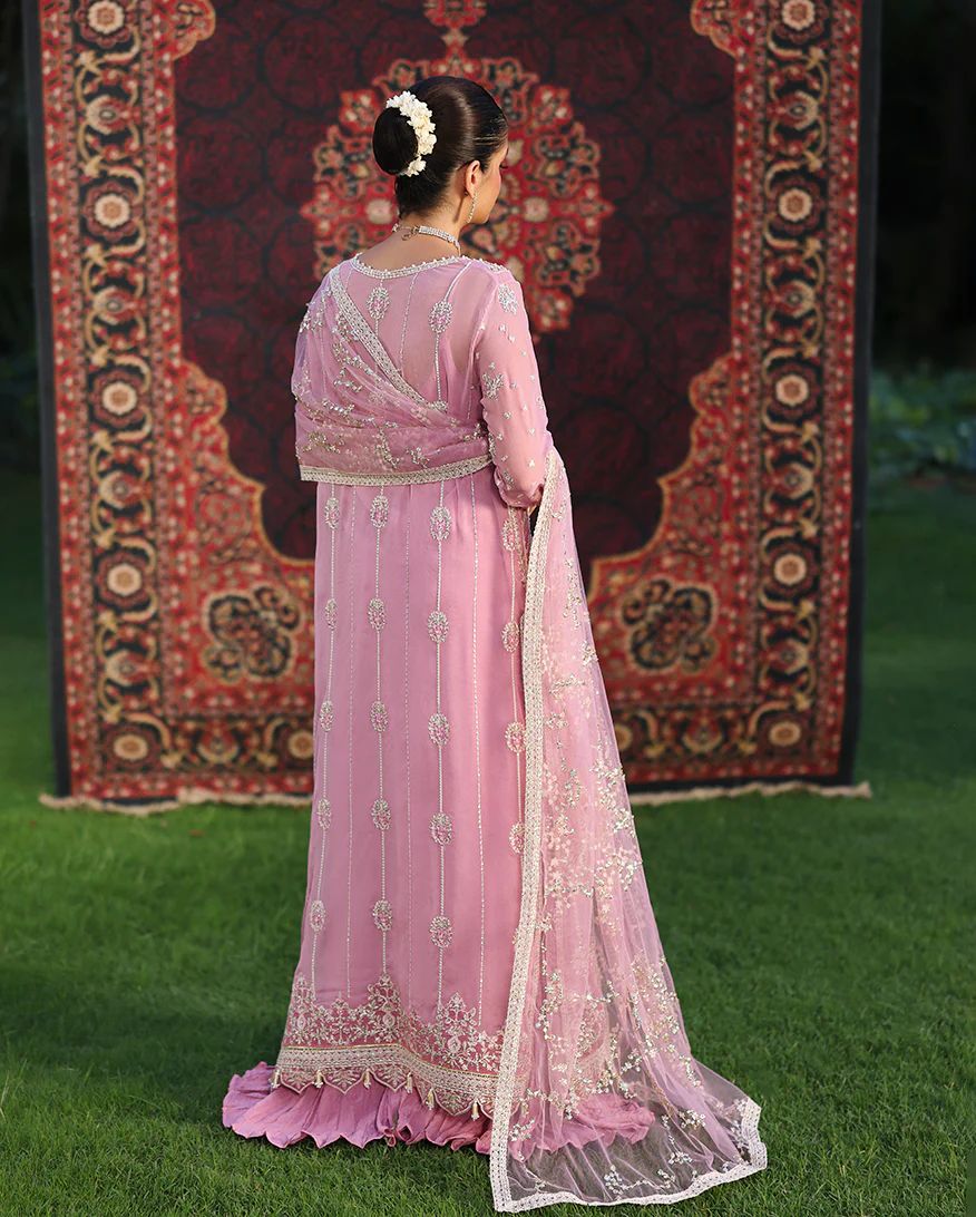 Naaz 3pc Embroidered Chiffon Maxi with Net Dupatta & Lehenga – Ready to Wear