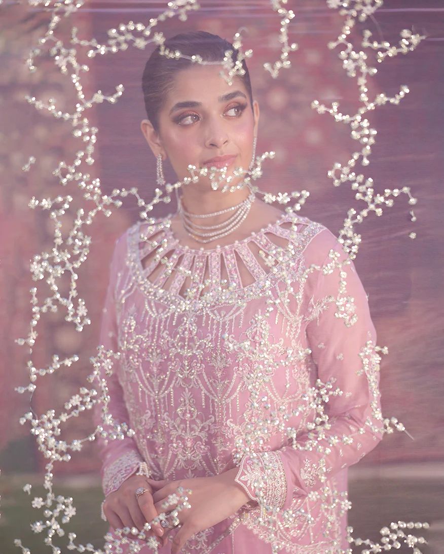 Naaz 3pc Embroidered Chiffon Maxi with Net Dupatta & Lehenga – Ready to Wear