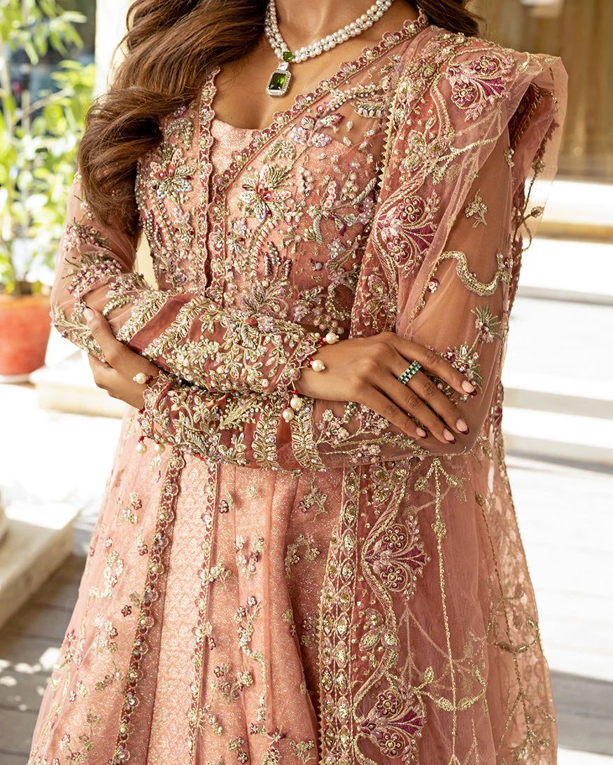 Mushq 3pc Peach Formal Lehenga Dress – Naina