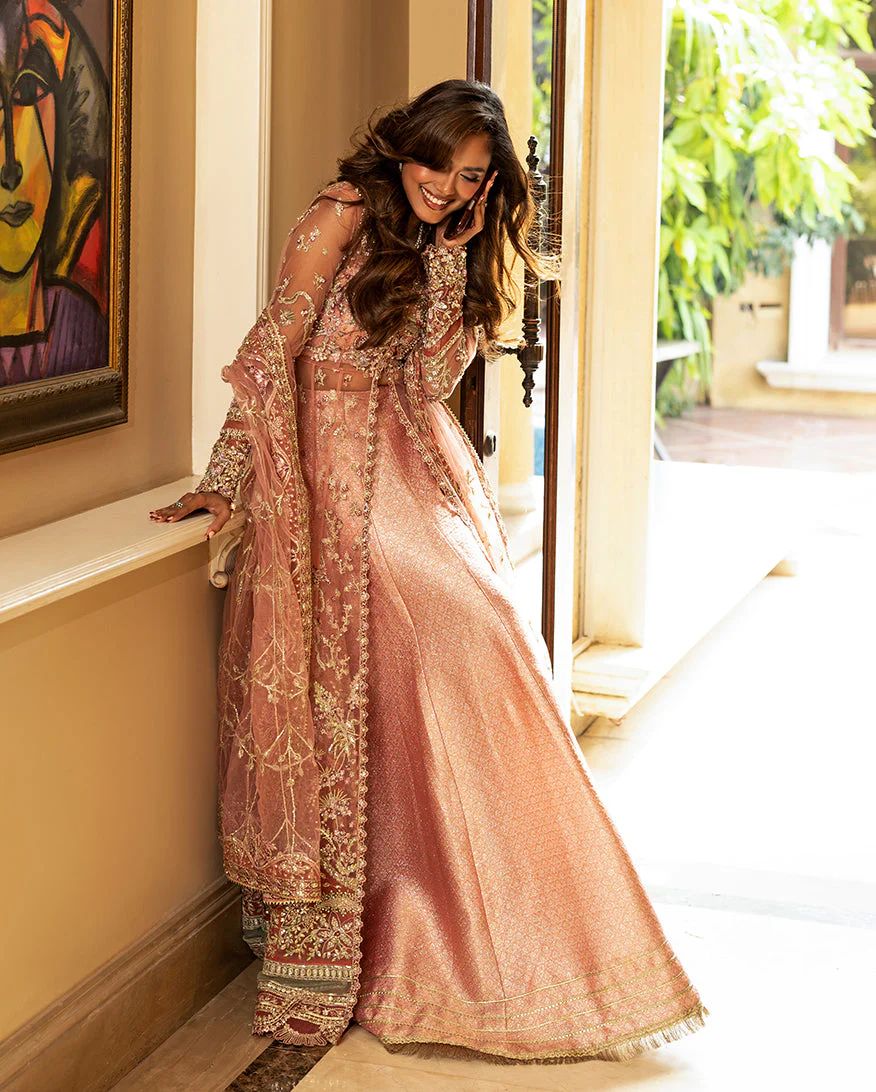 Mushq 3pc Peach Formal Lehenga Dress – Naina