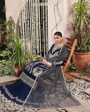 Nilofar 3pc Embroidered Chiffon Suit with Net Dupatta & Lehenga – Ready to Wear