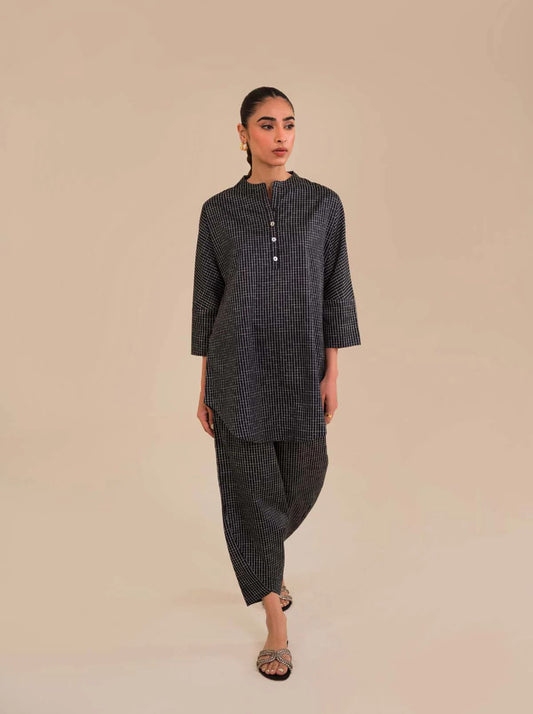 Onyx Cotton Satin Dress by Sahar