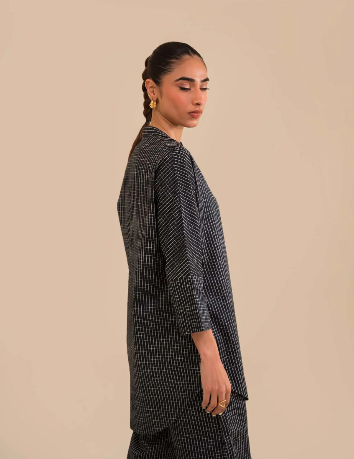 Onyx Cotton Satin Dress by Sahar