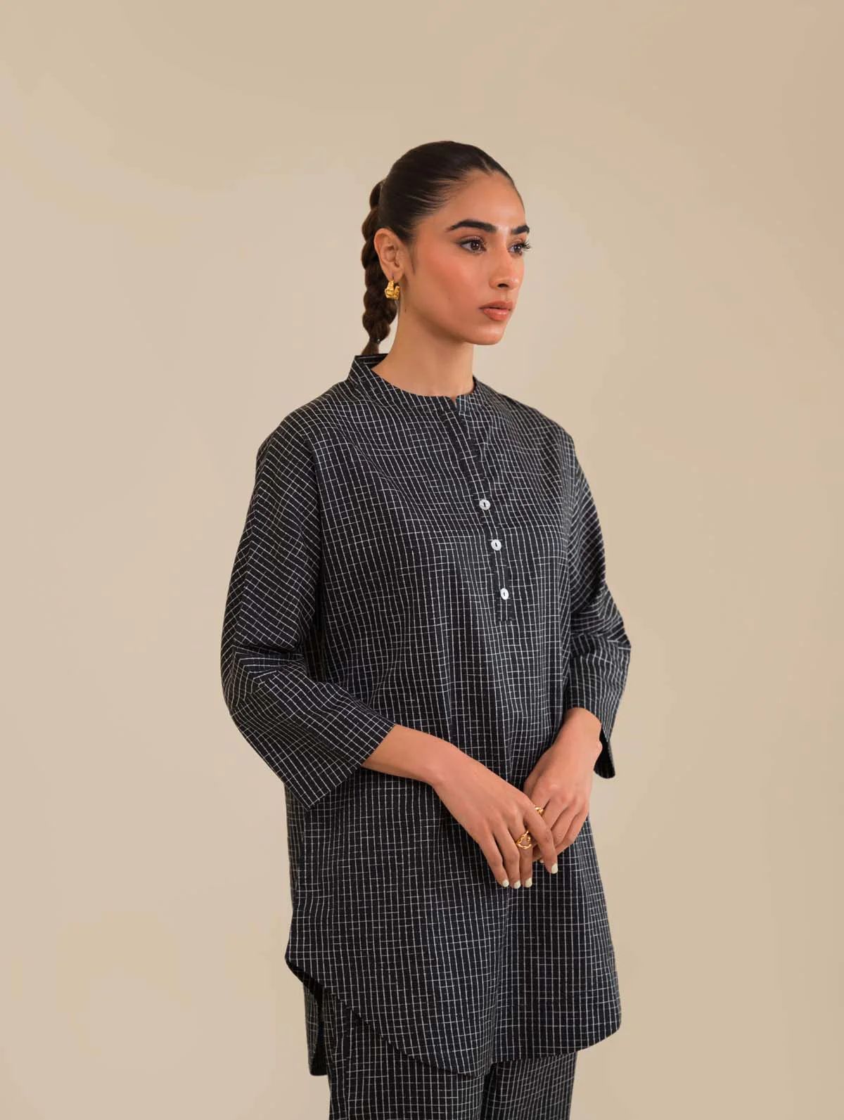 Onyx Cotton Satin Dress by Sahar