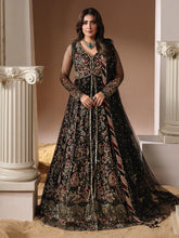 3pc Embroidered Net Open Maxi with Dupatta Zevar by Aroosh