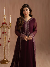Mohagni 3pc Purple Embroidered Chiffon Suit – MSS14