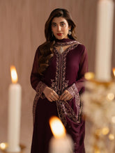 Mohagni 3pc Purple Embroidered Chiffon Suit – MSS14