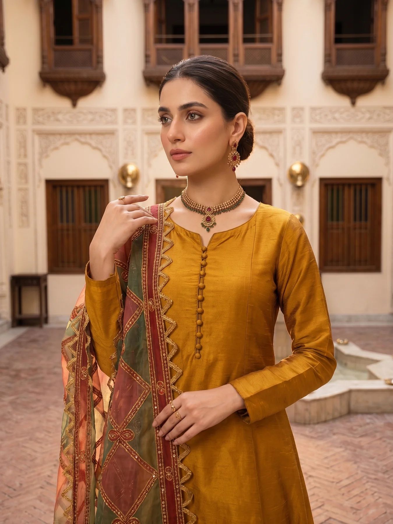 Mohagni 3pc Indian Raw Silk Frock Suit – MSS13
