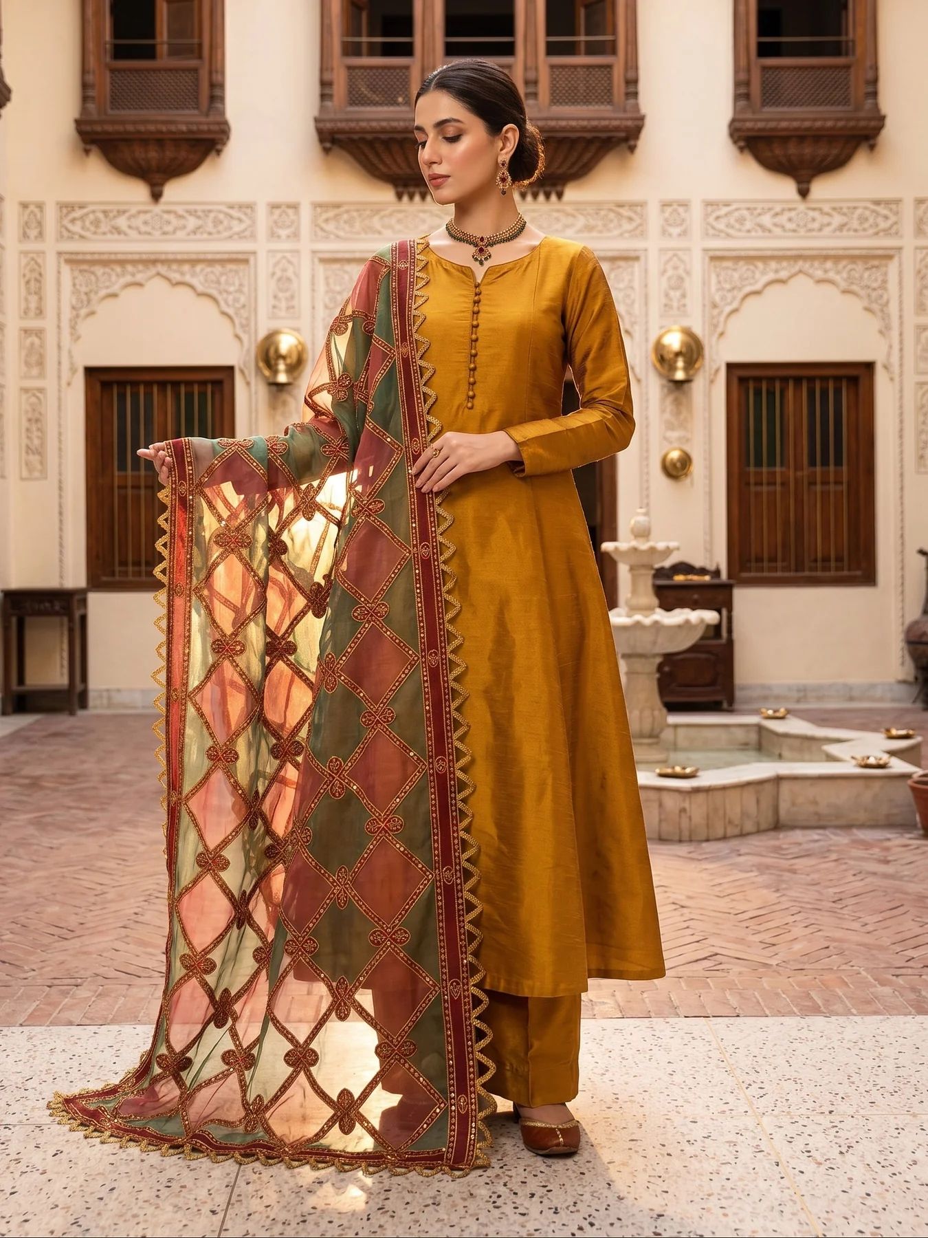 Mohagni 3pc Indian Raw Silk Frock Suit – MSS13