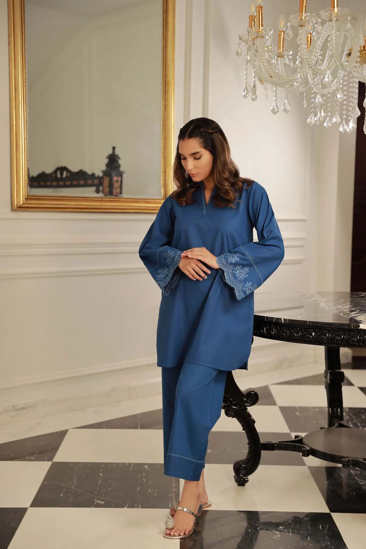 Sapphire Cross Hatch Dress by Sahar
