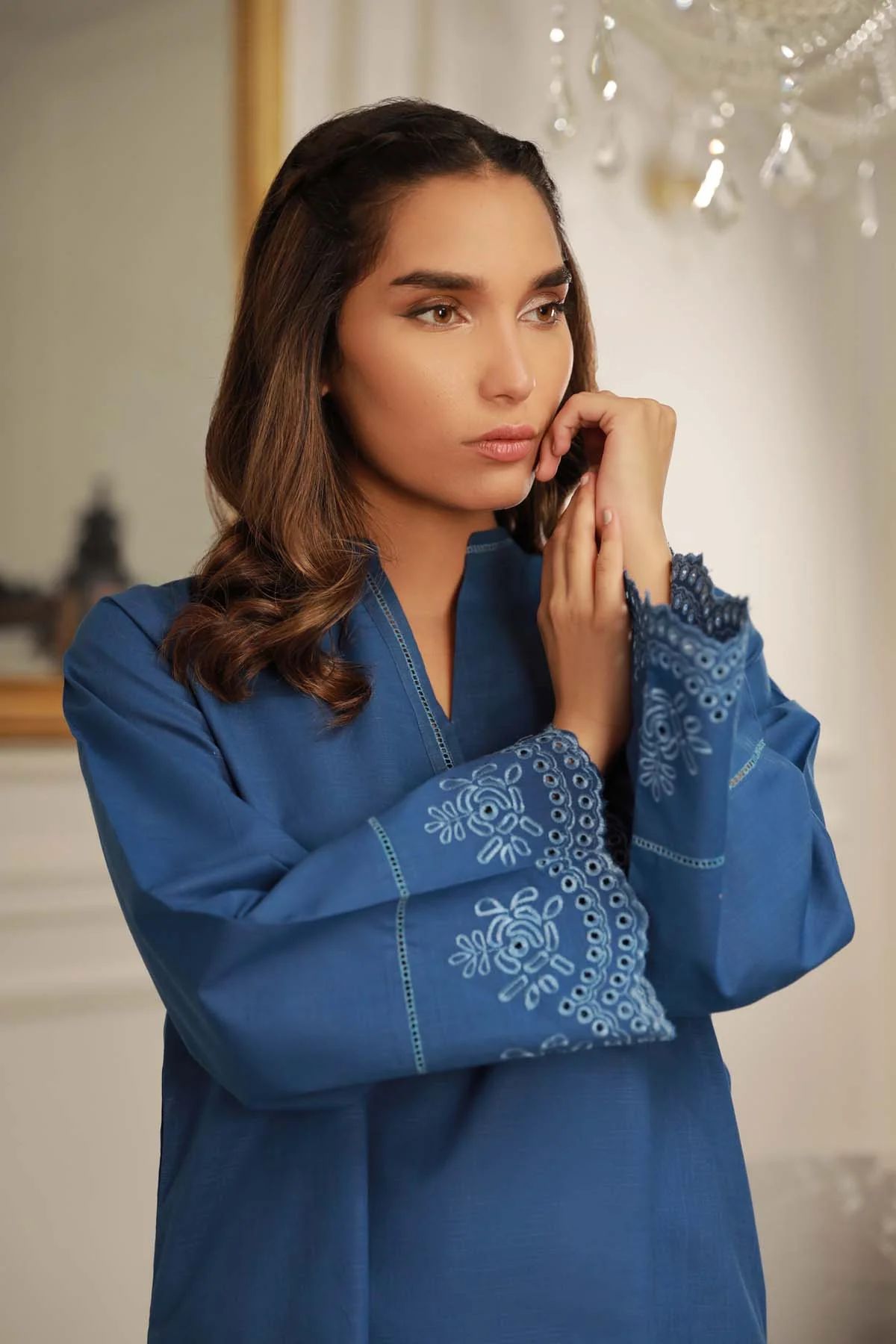 Sapphire Cross Hatch Dress by Sahar