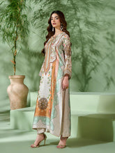 Sakeena SK10 Pastel Printed Silk Kaftan with Trousers – Ready to Wear 2pc Suit