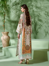 Sakeena SK10 Pastel Printed Silk Kaftan with Trousers – Ready to Wear 2pc Suit
