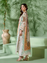 Sakeena SK10 Pastel Printed Silk Kaftan with Trousers – Ready to Wear 2pc Suit