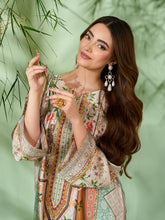 Sakeena SK10 Pastel Printed Silk Kaftan with Trousers – Ready to Wear 2pc Suit