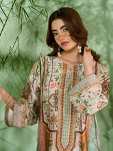 Sakeena SK10 Pastel Printed Silk Kaftan with Trousers – Ready to Wear 2pc Suit