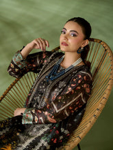 Sakeena SK3 Black Printed Silk Kaftan with Trousers – Ready to Wear 2pc Suit