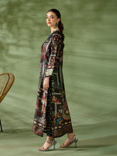 Sakeena SK3 Black Printed Silk Kaftan with Trousers – Ready to Wear 2pc Suit