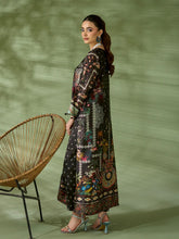 Sakeena SK3 Black Printed Silk Kaftan with Trousers – Ready to Wear 2pc Suit