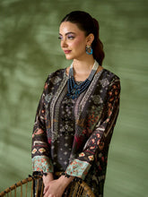 Sakeena SK3 Black Printed Silk Kaftan with Trousers – Ready to Wear 2pc Suit